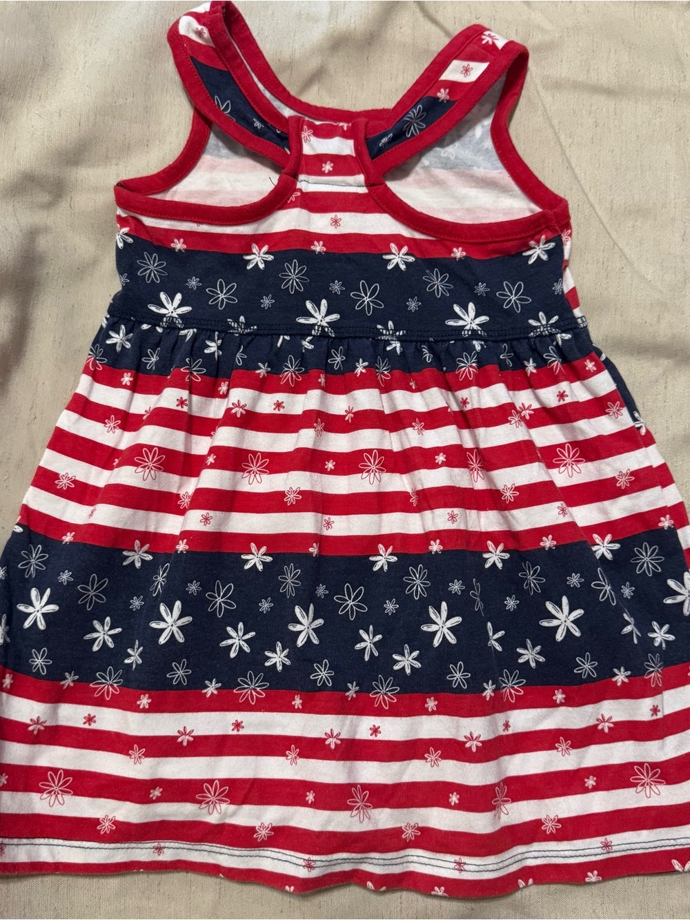 Healthtex Patriotic Dress 2T Red White Blue Flowers 4th of July - Picture 2 of 4
